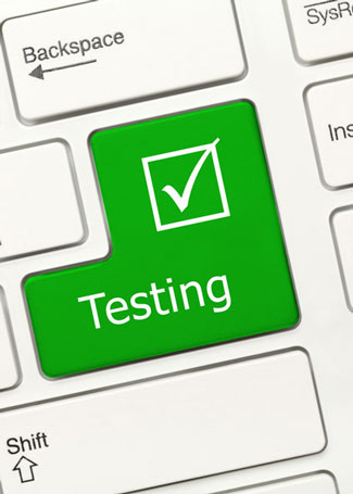 green Testing button