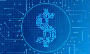 circuitry in the shape of a dollar sign