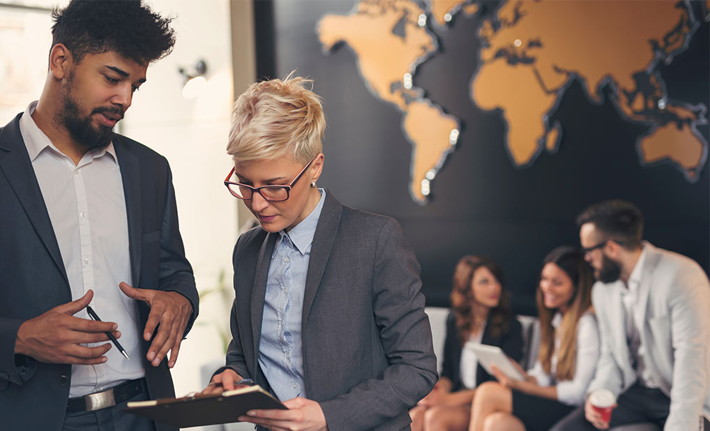 People collaborating in office