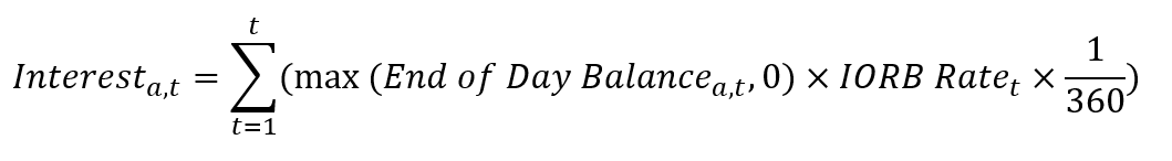 The formula for the interest calculation