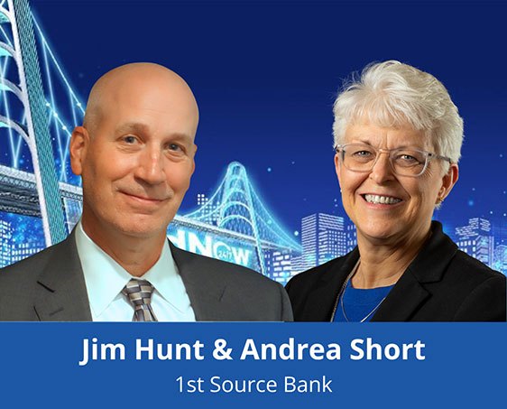 Picture of Andrea Short and Jim Hum of 1st Source Bank