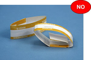Incorrect - Bands showing loose flaps