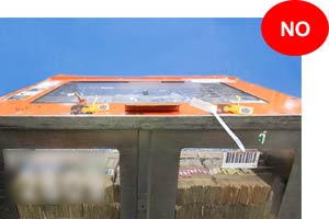 Example of incorrect barcode on cash container