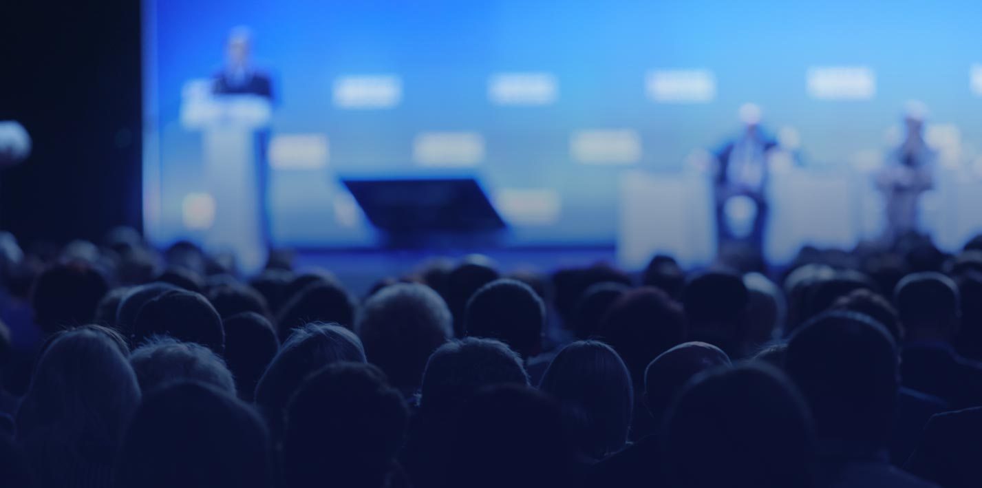 Conference stage and audiece