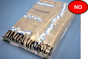 Contaminated currency inside bag that is too small to allow for proper visual inspection