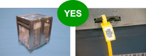 A correct example of a currency container with tamper-evident seal