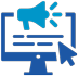 icon of computer with speaker