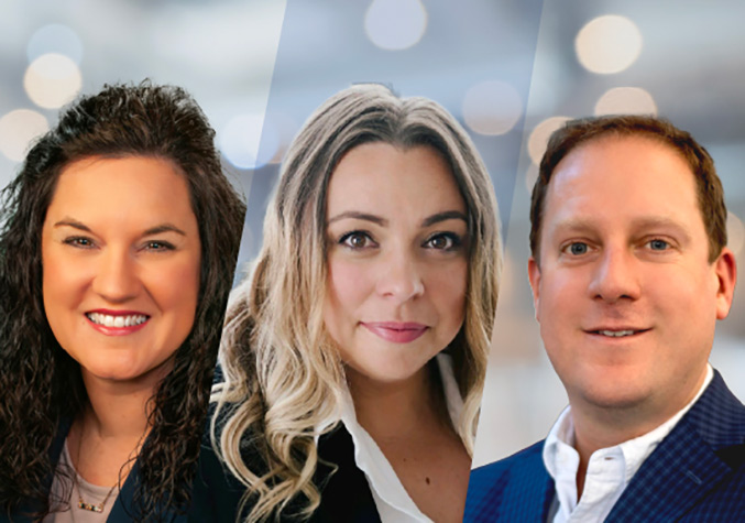 Headshots of three people featured in FedNow industry stories