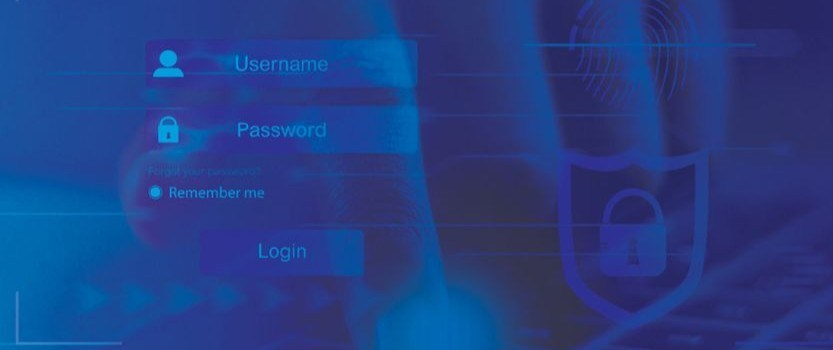 illustration of login screen with lock shield