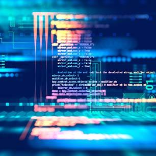 Image of digital code illustrating fedwire funds