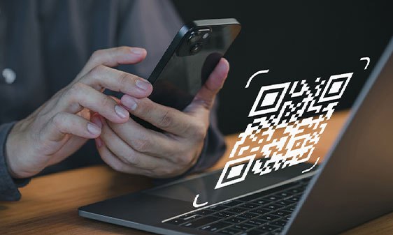 person scanning a qr code with their smart phone