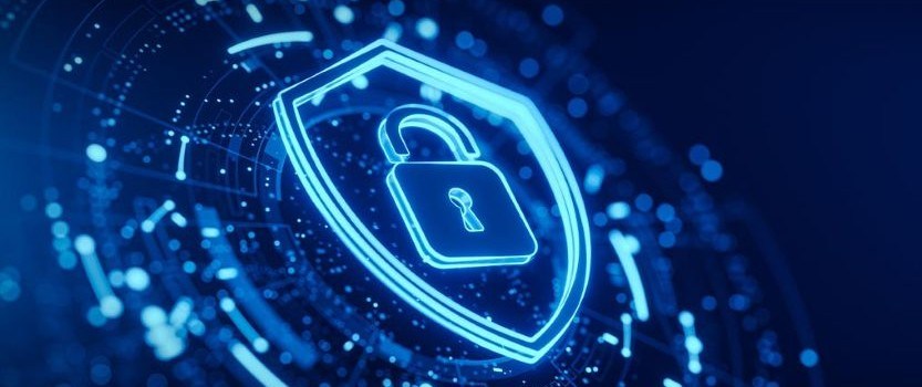 computer generated image of padlock and shield