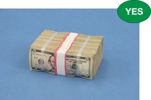 Example of properly stacked bundle using plastic tension material