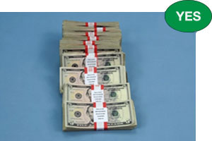 Correct example where all stamps in a bundle face the same direction